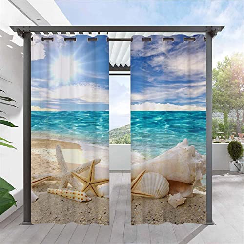 Heavyoff Outdoor Vorhänge Wasserdicht, Wetterfest Sichtschutz Terrasse Sonnenschutz für Balkon Veranda Pergola Gartenlaube 2 Stück, Stil 20, 200x200cm