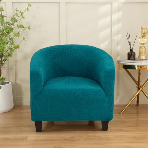Highdi Sesselhussen 1 Sitz Wasserdicht Jacquard-Stoff Stretch Sesselbezug Universal Sesselschoner, Sofahusse für Drinnen im Freien Clubsessel Loungesessel Cocktailsessel (Türkis)