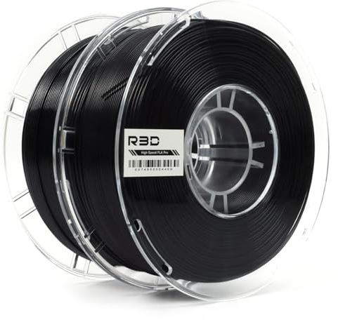 R3D 3D Drucker Filament 1.75mm 2KG High Speed 3D Drucker Filament für 30-600mm/s Hochgeschwindigkeitsdruck, Maßgenauigkeit +/- 0.02mm, 2kg Kunststoffspule, AMS kompatibel (Schwarz)