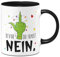 Tassenbrennerei Grinch Tasse - Bevor du fragst Nein - Weihnachtstasse lustig, Kaffeetasse mit Spruch - Weihnachts-Deko (Schwarz)