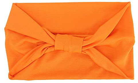 Rutschfestes, Dehnbares Stirnband, Stoff-Kreuz-Twist-Haarband, Knoten-Damen-Haarband-Zubehör, Weich, Elastisch (ORANGE)