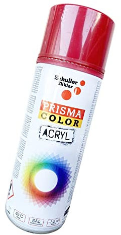 Lackspray Acryl Sprühlack Prisma Color RAL, Farbwahl, glänzend, matt, 400ml, Schuller Lackspray:Rubinrot RAL 3003