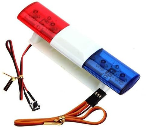 RC Auto Alarmlicht,KINGCOO LED Rotierende Blitzlampe Polizei Beleuchtung für 1/10 1/8 1/12 1/14 RC Modellauto Car Engineering Truck für HSP TRX4 Tamiya Axial SCX10 (Rot Blau)