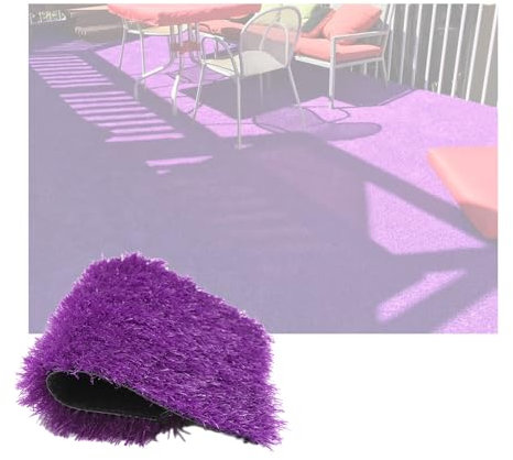XLIHAWY Kunstrasen-Teppich, für drinnen und draußen, Rasenteppich, für den Außenbereich, Anti-Haarausfall, Rasenteppich für Garten, Balkon, Hochzeit, DIY (Farbe: Lila, Größe: 1 x 0,8 m)