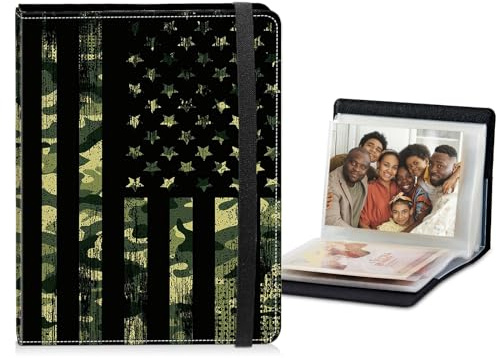 Kleines Fotoalbum, 10 x 15 cm, mit starkem Gummiband, 60-seitiges PU-Lederalbum für 120 Fotos, Album-Cover, Kunst-Präsentationsmappe, Bilderbuch-Aufbewahrung für Hochzeit, Familie, Haustiere