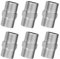 Keboyoe 6 pcs Conector de Extensión de Manguera de Ducha Doble Boquilla Roscada de 1/2 Conector Doble Pezón Hexagonal de Acero Inoxidable Conectores Rosca Doble Macho para Tuberías