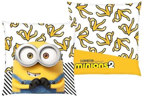 Klaus Herding GmbH Banana Bob | Minions | 40 x 40 cm | Kinder Deko-Kissen | Kuschelkissen