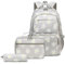 TCYIN Schulrucksack Teenager Mädchen Schule Rucksack Damen Schulranzen Wasserdicht Kinder Schultasche Bookbag Daypack für Reise Sport(Rucksack set Grau)
