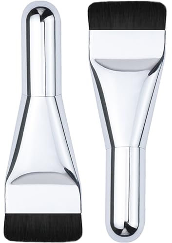 Bcenoilua 2 Pièces Pinceau Fond de Teint Professionnel Pinceau Impeccable Poudre Pinceau Beauté Pinceau Estompeur Cosmétique Liquide Maquillage du Visage Cadeau pour Femme