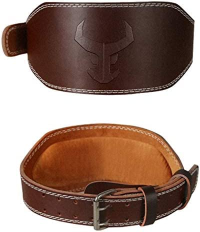 Fitnessgürtel, Fitnessstudio, professionelles Krafttraining, Kernschutz, Leder, braun, für Herren, Kniebeugen, Kreuzheben, Bankdrücken, Gewichthebergürtel, braun, M