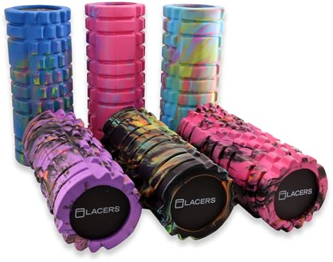 Lacers Petrolline Rouleau de fascia en mousse de qualité supérieure pour la gymnastique et le massage – Disponible en 6 couleurs – Idéal pour le yoga, le Pilates et le fitness Relaxation efficace