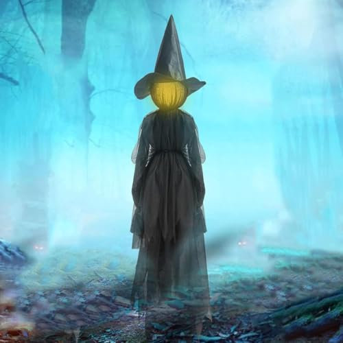 Schrei Hexe mit Sound-Sensoren Halloween Deko Outdoor Halloween Sound-Sensoren Wasserdicht Halloween Hexe Deko für Garten Garten Gruselige Deko in Lebensgröße für Zuhause (1pcs)