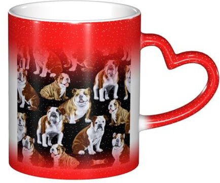 StOlmx Tasse à café en céramique avec motif bouledogues anglais - 325 ml