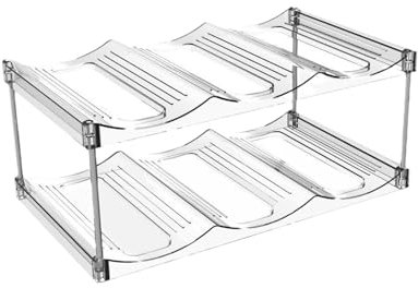 zwxqe Bicchiere Holder Organizer, Portabottiglie impilabile, Portabottiglie trasparente Tumbler Organizer, Rack di stoccaggio della bottiglia d'acqua, 4 Tier Water Bottle Organizer, Grande scomparto