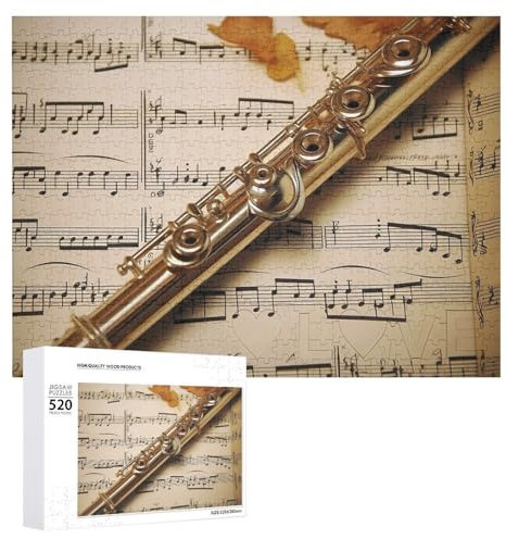 Großes Holzpuzzle Weihnachten Puzzle Puzzles Erwachsene Herausfordernde Puzzles Flöte Musik Gedruckt Jigsaw Puzzles (520 Teile)