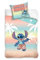 Familando Lilo und Stitch Bettwäsche für Mädchen in 135x200 80x80cm · Kinderbettwäsche aus 100% Baumwolle mit Reißverschluss · Bettwäsche Set mit Stitch Motiv Aloha (Pfirsich)