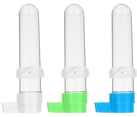 3PcsBird Water Fountain Feeding Device Parrot Water Dispenser Plastic Bird Fountain Parrot Water Bottle Suitable for Pitcher Birds Automatic Feeding Device Bird Supplies 120ml (White, Green, Blue,)