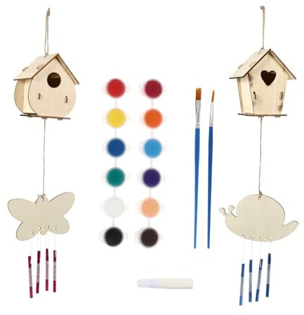 Gadpiparty Bausatz Vogelnistkasten Aus Holz DIY Vogelhaus Zum Bemalen Für Junge Mädchen Als Heimdeko Für Zuhause Und Party