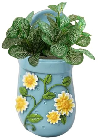 Acunny Macetas colgantes, diseño de zapatillas, jardinera para balcón, decoración exterior impermeable, decoración reutilizable para barandillas, balcón y jardín