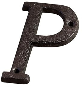 2,95 Zoll Hausnummern mit Schrauben – Moderne Metall-Türnummer, Gusseisen Adresse Nummern Buchstaben Schild, für Außenbriefkasten, Apartment, Zimmer, Wanddekoration, Garten, Café(P)
