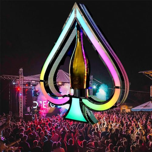 Champagne Bottle Display Stand,for Bar/Hotel/Club/Party,LED Lighted Liquor Bottle Display Shelf,Adjustable Color,Club Bottle Presenter with Remote Control
