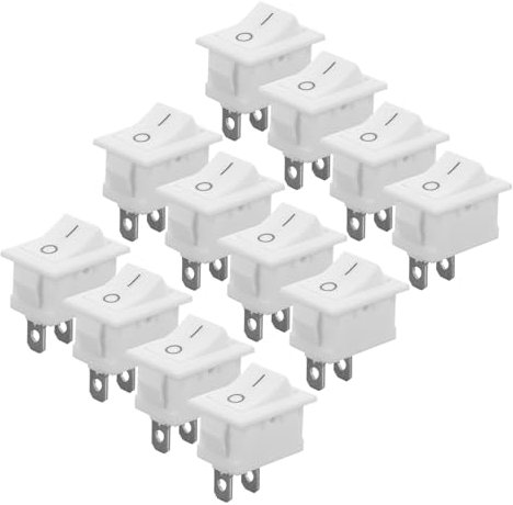 Alipis 50 Stück Wippschalter Boot Design Funktion Langlebige Weiße Eisenfüße Einsetzbar für Wasserdispenserskalen und Haushaltsgeräte