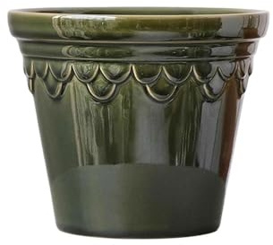 YHxFlux Blumentopf, rund, türkis, Tisch-Blumentopf aus Keramik mit Ablaufloch, für Balkon, Wohnzimmer, Küche, Garten, Pflanzgefäße für Blumen
