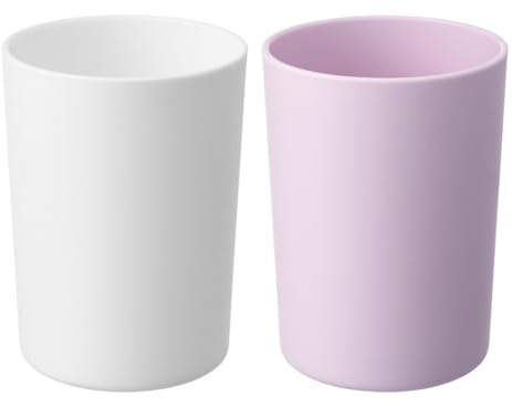 2 Stück Zahnputzbecher, 300ML Toothbrush Holder für Zahnbürste und Zahnpasta, Kunststoff in Lebensmittelqualität Badezimmer Zahnbürstenhalter, Accessoire Organizer und Toothbrush Holder (Purple+White)