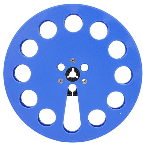 Yanmis 1/4 7 Zoll Leere Spule Passend für ReeltoReel Kassettenspieler, Aufnahmespule mit 12 Löchern, Ersatzteil für die Öffnungsmaschine, Vintage-ABS-Design (Blue)