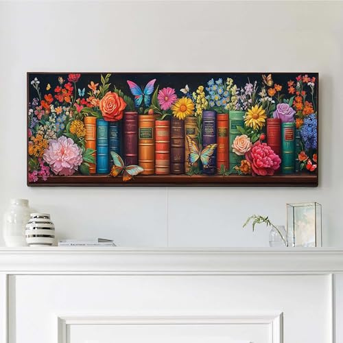 VAIIEYO DIY Grande Tamaño Diamond Painting Libro, Diamond Painting Adultos Flor, 5D Pintura Diamante, Diamond Art Diamante de Bordado Manualidades para decoración 30X80cm