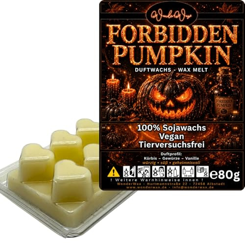 WonderWax® Duftriegel 6 x Duftwachs Herzen Weiß Forbidden Pumpkin | Farbe: Weiß | Raumduft für Duftlampen, Wax Melt, Sojawachs, Indoor Duftöl Wachs schmelzen für Aromalampe