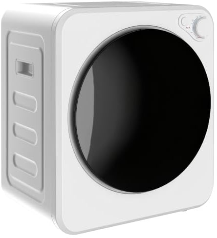 HOMCOM Mini Wäschetrockner 4 kg 5 Programme 800W/400W Freistehend Weiß | Bis zu 60℃, Wandmontierbar, Ablufttrockner, Edelstahltrommel, Trockner für Kleidung, Wohnmobile, Wohnheime, Zuhause