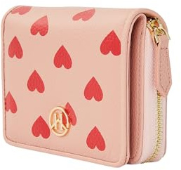 VICTORIA HYDE Portafoglio da donna con chiusura lampo, portafoglio da donna, in pelle, con scomparti per carte di credito, portamonete e scomparto, Colore: rosa.