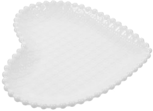 CHICAMPERA Assiette Plate en Céramique Forme de Cœur pour Petit-Déjeuner et Fruits, Vaisselle Esthétique pour Usage Domestique et Décoration Réutilisable