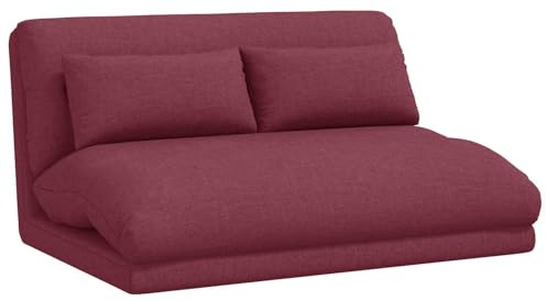 vidaXL Verstellbarer Fußsessel Weinrot Stoff, Verstellbarer Relaxstuhl, moderner Sitz, perfekt fürs Wohnzimmer, platzsparendes Design