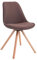 CLP Retro-Stuhl Toulouse Rund Mit Stoffbezug Und Hochwertigem Sitzpolster I Lehnstuhl Mit Stabilem Holzgestell I Sitzhöhe 48 cm, Farbe:braun, Gestell Farbe:Natur