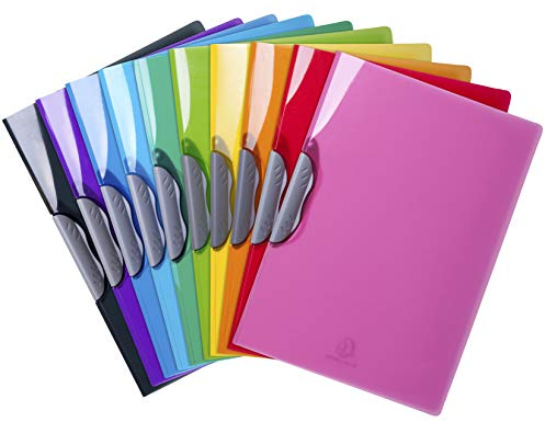 Exacompta 45670E 20er Pack Bewerbungsmappen Clip Design Iderama aus starkem Kunststoff blickdicht farbig sortiert. Ideal für die Aufbewahrung Ihrer Dokumente Sammelmappe