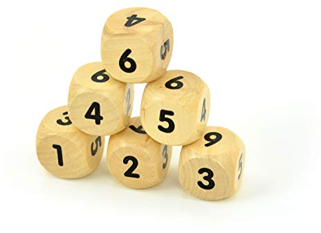 FLIXi Spielwürfel aus Holz in TOP QUALITÄT Zahlenwürfel groß 6er Set