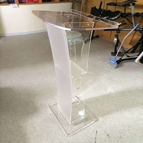 CMYUN Rednerpult Stehpult Hoher Rednerpult-Podiumsständer aus Acryl, Transparente Tragbare Kirchenkanzelpodeste, Stehpulte für Schulklassenzimmer mit 2-stöckigem Stauraum