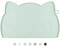 Coomazy Cat Food Mat Silicone Pet Feeding Mat for Dogs and Cats Non Slip Dog Bowl Mat for Food and Water Green