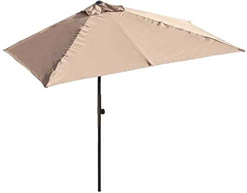 Balkon Halb Sonnenschirm, Halb Rechteckiger Schirm, 200cmX100cm , 250cmX130cm,Markt Garten Sonnenschirm Wandschirm Für Terrasse, Wasserabweisendes Polyester, Pulverbeschichtetes Stahlgestell, UV 30+ (