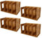 SHUESS 4 Pcs Wooden Desktop CD Storage Rack - 4 Sections CD & DVD Storage Racks - Small Book Storage (Cherry Wood Colour)