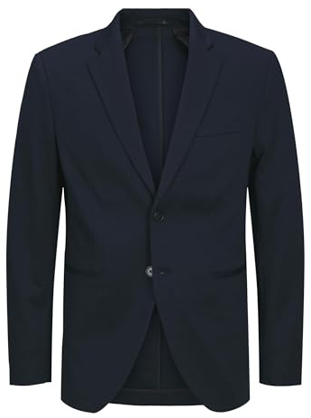 Jack & Jones Homme Jjejaxon Blazer en Jersey Veste De Costume, Bleu Marine Foncé/Coupe : Coupe Ajustée, 48 EU