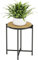 Bamworld Support rond pour plantes d'extérieur - Tabouret pour plantes - Support de fleurs - En métal noir - Banc de fleurs - Pour salon - Petite table d'appoint - Petite table basse - Décoration de
