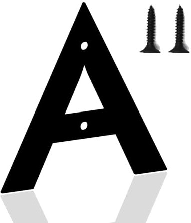 Hausnummern, Hausnummernschild, Hausnummer Schwarz, Metallbuchstaben, Briefkasten mit Hausnummer, Hausnummer Schild, Moderne Metallhausnummer für Häuser, Türen, Außenbereich(7.6cm, A)