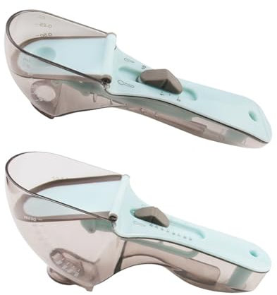 Shienfir Precise Ingredient Measurement Tools Adjustable Baking Measuring Spoons 2pcs Spoon Set Battery-free Easy to Use Clean Magnetic Back Strap Kitchen 2pcs
