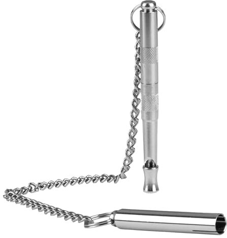 Hioip Dog Whistle to Stop Barking 120Khz Metal Silent Dog Whistle for Recall Training with Stainless Steel Chain Far Reaching Sound High Frequency Long Distance Recall for Most Breeds