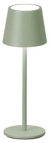 easy! BY FHL FH Lighting ROXI LED Akku Tischleuchte – Dimmbar, IP54 Outdoor & Indoor, USB-C Ladung, Mobile Design für Camping, Balkon, Terrasse, Garten, Indoor (Salbeigrün)