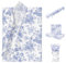 Larcenciel Seidenpapier Vintage Blume, Blau und Weiß Seidenpapier Verpackungsmaterial für Füllmaterial, Rose Pfingstrose Geschenkpapier für Geburtstage Hochzeit Jubiläen Basteln, 30 Blatt 50x35CM
