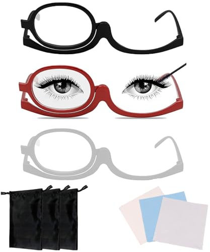 JBLJDWD 3Pcs Make Up Glasses, Magnifying Makeup Glasses, Flip Up Lens Uk Only, Essential Makeup Tool